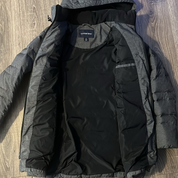 Lands’ End S 6 Small Puffer coat long hooded winter jacket small gray - Picture 6 of 6